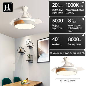Solid Wood 42-Inch LED Ceiling <b>Fan</b> with Retractable 3-Blade Design Modern 110V/220V Folding Blades <b>for</b> Indoor Luxe Spaces - Product Image 4