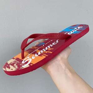 Pantoufles simples pour hommes, vente en gros, chaussures de plage en contreplaqué, marque de mode, tongs - Product Image 5