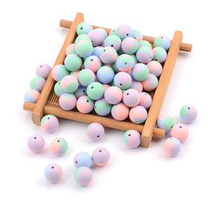 BPA Free Baby Teething Round <b>Silicone</b> <b>Beads</b> <b>Silicone</b> Printed Loose <b>Bead</b> Food Grade Baby <b>Silicone</b> Teething <b>Beads</b> for Wholesale - Product Image 5