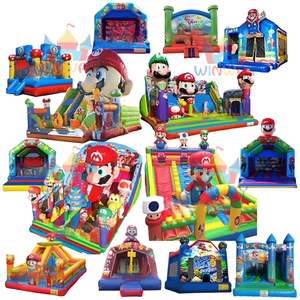 Winway Kids Castle Maison gonflable commerciale en PVC pour tout-petits avec bannières pastel Capacité de 1000kg à vendre - Product Image 6