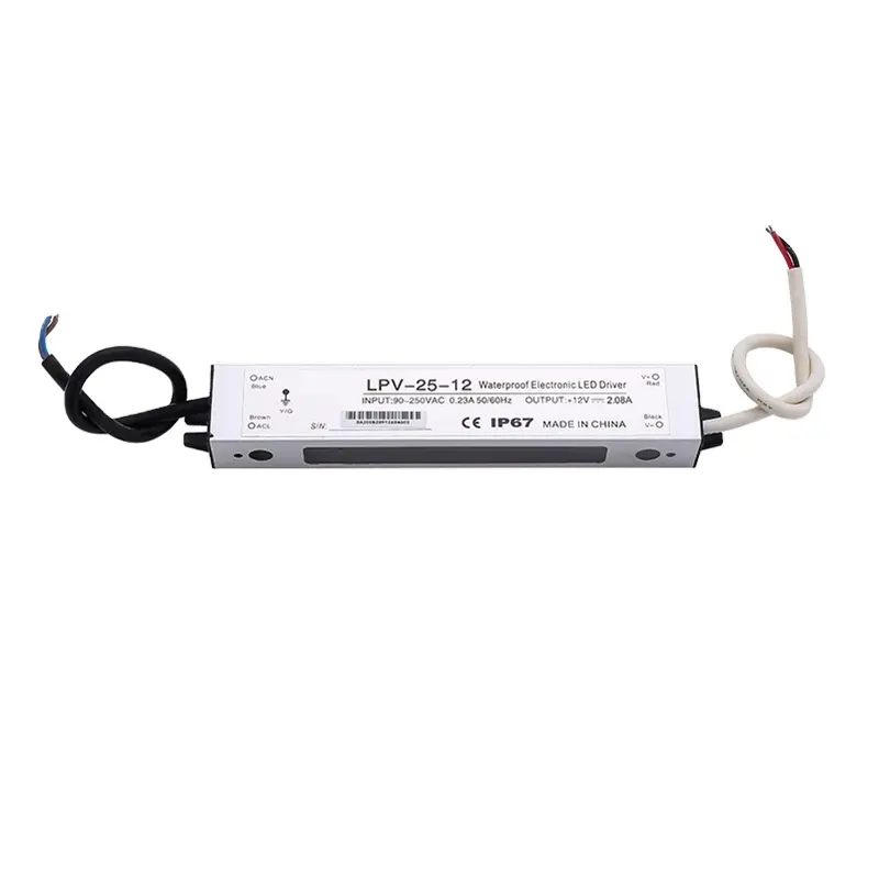 Fuente de alimentación con modo de conmutación impermeable, 25W, 12V, 2,08a, ac-dc, IP67, controlador led SMPS de voltaje constante para uso exterior OEM