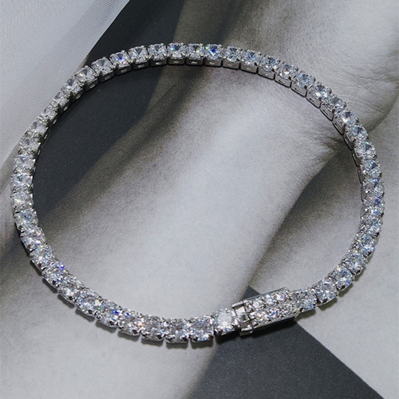 Argent Bijoux Principal Matériel et Zircon Pierre Principale de haute qualité 925 argent bracelet cz