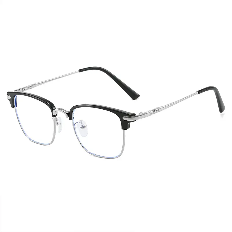 Kacamata presbiopia untuk pria dan wanita, kacamata baca Anti cahaya biru setengah bingkai untuk orang tua dan lansia