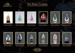 Regali creativi Tear Drop Trofeo Premio di Vetro di Arte su Base In Vetro Nero - Product Image 5