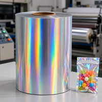 Rollo de Película Láser de Laminación Térmica BOPP Holográfica Arcoíris, Ecológica, Personalizada, Lisa, para Embalaje e Impresión, Venta al Por Mayor de Fábrica