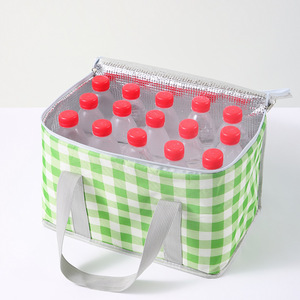 Sac isotherme à carreaux en aluminium épais pliable pour pique-nique, glacière de voyage, rangement extérieur - Product Image 4