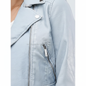 Veste de motard en cuir suédé pour femmes, veste et manteaux de motard en cuir de mouton et d'agneau personnalisés et bon marché, vente en gros - Product Image 1