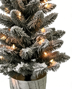 3.5ft Pre-lit Snow Flocked PVC Artificial <strong>Christmas</strong> <strong>Tree</strong> Birch Pot High Quality Remote Controlled Eco-Friendly <strong>Mini</strong> Tabletop for - Product Image 5