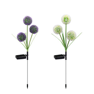 Luces solares de jardín con forma de diente de león, 3 cabezas LED, alimentadas por energía solar, impermeables, decorativas para exteriores, con estaca para jardín, patio. - Product Image 5