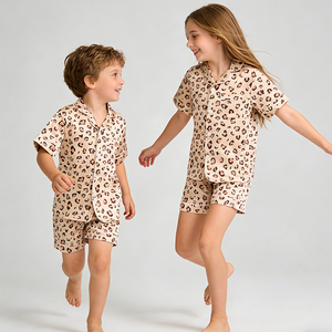 <span class=keywords><strong>Pigiama</strong></span> in Cotone con Stampa Cartoon Personalizzata, Set Estivo per Bambini, Abbigliamento da Notte con Stampa Animali, <span class=keywords><strong>Pigiama</strong></span> in Bambù e Raso per Bambine - Product Image 3