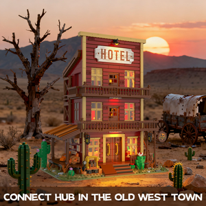 Juego de Bloques de Construcción Cowboy Western Hotel Assembly 2146PCS Red Dead con Luz LED, Bloques Compatibles para Niños, Gran Venta - Product Image 1