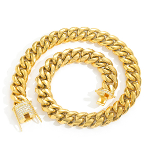 Popular Stainless Steel Hip Hop Bracelet | Stainless Steel Iced Out Miami Cuban <b>Chain</b> Fashion Men's Bracelet Wholesale - Product Image 2