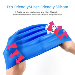 Grosir dicetak silikon topi renang untuk pria wanita anak-anak gratis telinga Plug dan hidung klip termasuk - Product Image 4