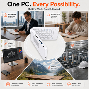 มินิพีซีเกมมิ่งพับได้รุ่นใหม่ ปี 2026 พร้อมคีย์บอร์ดในตัว AMD Ryzen 7 แรม DDR5 32GB พีซีพกพา ระบบปฏิบัติการ Windows 10 พร้อมพอร์ต USB 3.0 และ WIFI 6 - Product Image 6