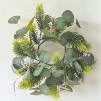 Couronne artificielle de Noël 25 cm, durable et écologique, pour bougies, décoration murale, de table ou de porte de placard – Meilleure vente