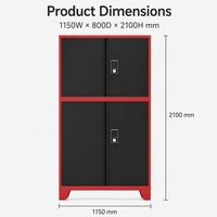 Gabinete de Almacenamiento de Acero Resistente de Cuatro Puertas con Cerradura Electrónica de Doble Teclado, Estantes Interiores Ajustables, Múltiples Opciones de Color