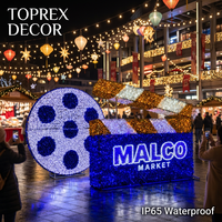 Sculpture lumineuse LED 3D sur le thème du cinéma, motif personnalisé, pour extérieur, commerce, monument, marché de Noël, centre commercial