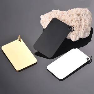 Collier pendentif plaque vierge unisexe gravable en acier inoxydable étanche, style gothique, punk, hip-hop, motard, vente en gros - Product Image 6