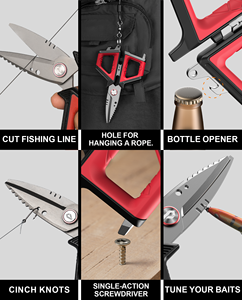 Pullther kéo câu cá 6.3inch kéo câu cá cho dây bện dây câu máy cắt răng cưa lưỡi đa chức năng - Product Image 5