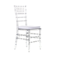 Chaises Chiavari empilables en résine transparente cristalline pour PC, vente en gros, directement du fabricant
