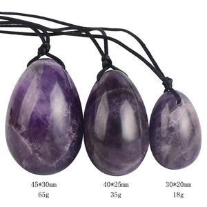 OEM natural Yoni Eggs Dark Amethyst cuidado íntimo femenino Yoni Egg And Wand Set Dark Amethyst Yoni Egg Set - Product Image 2