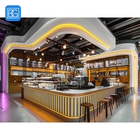 Comptoir de caisse en bois pour café, unité de présentation de desserts, vitrine à pâtisserie, espace de vente de pain – Solution complète pour l'aménagement de café