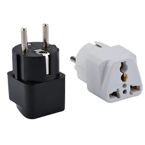 10A 250V Ac Euro Stekker 4.8Mm Eu Plug Converter 2 Ronde Pin Europese Travel Plug Adapter