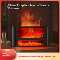 Nouveau modèle de diffuseur d'arômes à flamme de cheminée, machine à parfum de table télécommandée, lampe d'ambiance sept couleurs avec minuterie