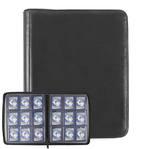 Raccoglitore di carte ignifugo A 9 tasche con cerniera 360 tasca per Album di carte collezionabili cartella per carte da gioco