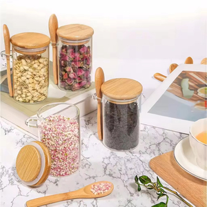 Huyo Seasoning Jars Combination Set Glass <b>Sealed</b> Moisture-Proof Scented Tea Storage with Spoon 501-800ML Modern Design - Product Image 4