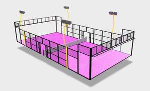 Poteaux d'éclairage panoramiques professionnels en forme de C pour terrains de <span class=keywords><strong>padel</strong></span>, installation clé en main, clubs d'élite, fibre de verre, acier inoxydable, Enoch - Product Image 3