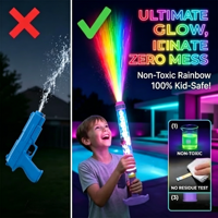 Nouveau pistolet à eau LED arc-en-ciel lumineux, jouet portable pour fêtes d'été en plein air, pour enfants, garçons et filles