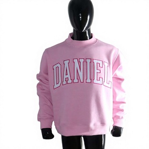 Pink <b>Turtleneck</b> Sweatshirt Unisex Cotton Knitted 100% Cotton Applique Embroidery Wide Neck Sorority Wear - Product Image 2