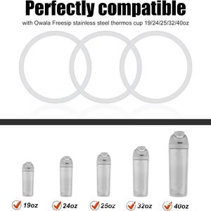 Food Grade Silicone Water Bottle Seal <b>Replacement</b> 19oz to 40oz Leak Proof Stopper Lid Gasket for Outdoor Sports Cup Accessories - Product Image 2