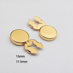 Alta qualità placcatura superficie liscia bottoni 17.5mm camicie <span class=keywords><strong>gemelli</strong></span> oro argento comuni accessori bottone in metallo spilla - Product Image 2