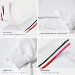 Polo d'uniforme scolaire pour enfants en pur coton, détection par aiguille, unisexe, pour garçons et filles de l'école primaire, échantillon en stock - Product Image 5