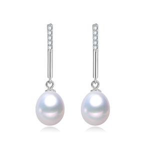 Mode natürliche Süßwasser Perle Ohrring Tropfen Ohrring Ohr stecker 8mm Tropfen 3A Grade Real Pearl Fine Jewelry - Product Image 1