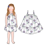 Robe d'été pour petites filles Little Glow Kids, en soie de lait imprimée, à fines bretelles, mignonne, douce, respirante, décontractée pour tous les jours, vente en gros