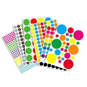 ملصقات جدارية منقطة مطبوعة حسب الطلب, ملصقات حائط من الفينيل المفرغ بتصميم خاص ، ملصقات دائرية ملونة متعددة النقط الصغيرة