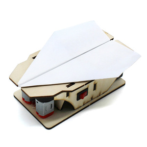 Wooden Paper Airplane Launcher Diy Science Kit Educational Toy For Kids Manual Operation Geometric Shape <b>Model</b> <b>Building</b> - Product Image 2