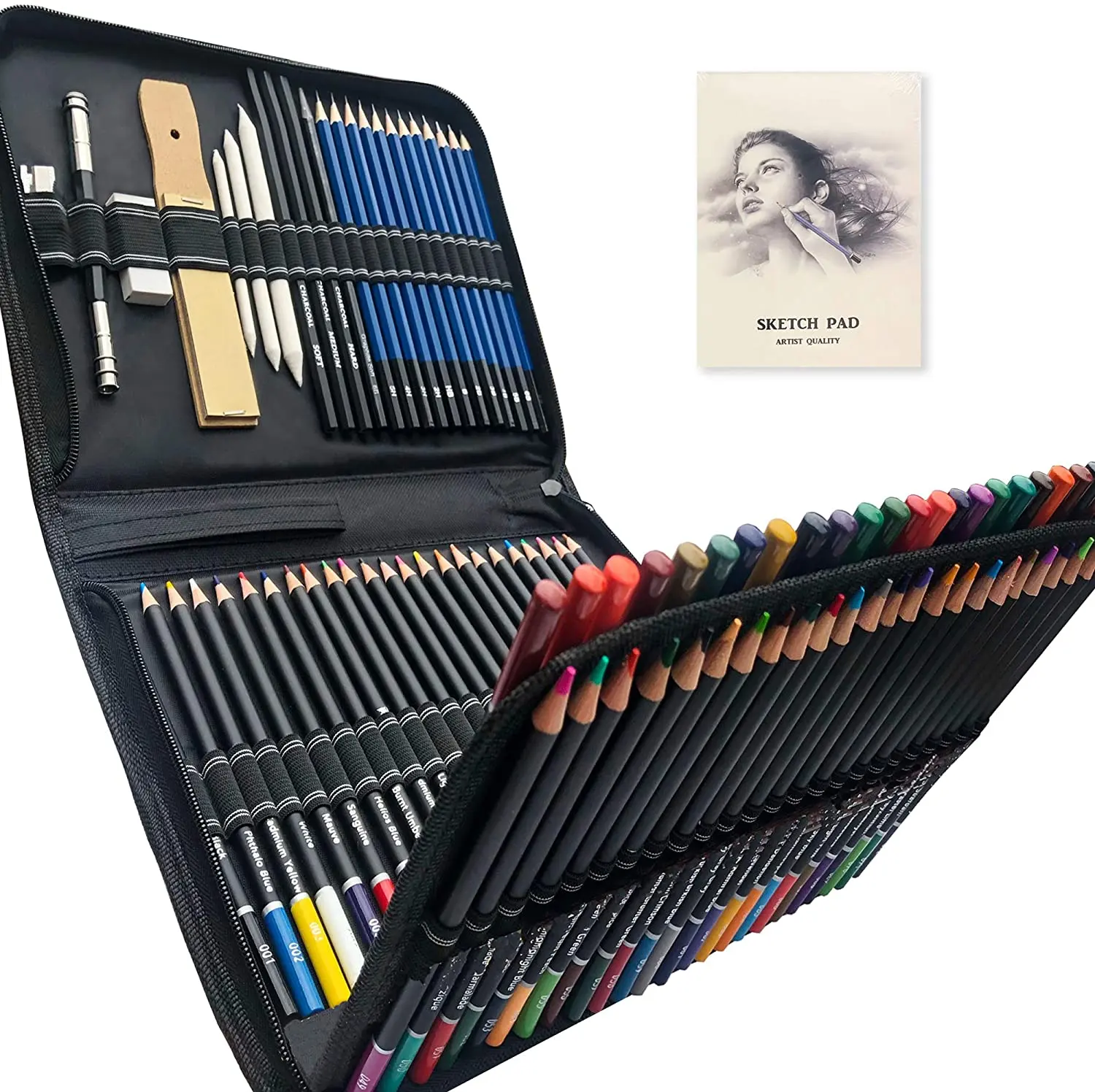 Tragbare billige Leinwand 96 Farbe Farbe Bleistift Skizze Aquarell Kunst Farbe Set