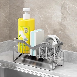 Wall-Mounted <b>Kitchen</b> Sink Sponge Drain <b>Rack</b> with Automatic Water Removal Eco-Friendly 304 Stainless Steel Modern Design - Product Image 2