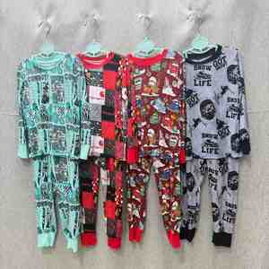 Pigiama in Fibra di Bambù per Ragazzi RD Western Denim Print a Maniche Lunghe, Set 2 Pezzi Morbido ed Elastico, Abbigliamento da Notte Traspirante e Comodo per Bambini - Product Image 4