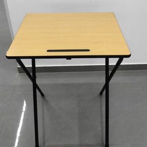 Foldable Student Exam <b>Desk</b> 60x60x74cm Wood Top Metal Frame Durable School Furniture - Product Image 2