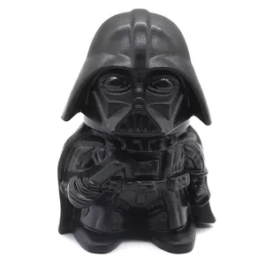 Juji Groothandel 2023 Nieuwste Unieke Ontwerp 90Mm Wars Star Black Tabak Grinders Warrior Darth Vader 3 Lagen Metalen Kruidenmolen