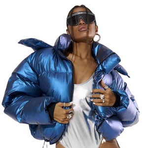 Chaqueta Premium de Otoño Invierno para <span class=keywords><strong>mujer</strong></span>, algodón brillante con capucha, ropa acolchada holgada informal gruesa y cálida, impermeable personalizado - Product Image 1