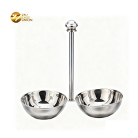 Ensemble de bols de service modernes pour restaurant Conception portable Snacks Plats Acier inoxydable Desserts Porte-fruits
