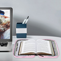 Housse de Bible pour femmes, sac de transport simple et durable avec poche zippée et poignée pour accessoires bibliques