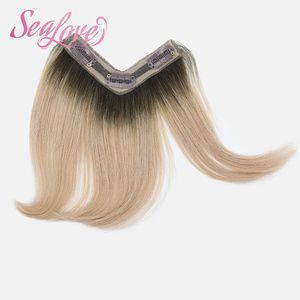 Frange di capelli umani Remy biondi con effetto ombreggiato, 6 pollici, con clip piccola, in offerta speciale - Product Image 2