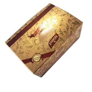 Gold stamping and embossing LOGO art paper packaging gift box design factory with auto-lock bottom for birdnest